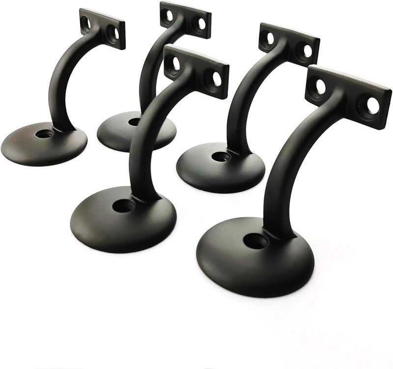 Langdoly - 3" Solid Heavy Duty Round Base Handrail Brackets for Staircase-Pack of (Satin Black 5) - Image 1